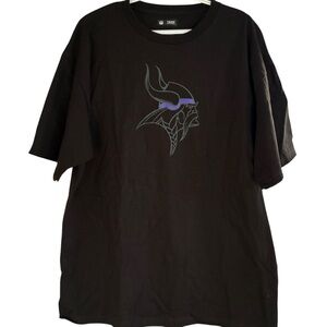 NFL Team Apparel Mens Black Size XL MN Vikings Tee Shirt T-Shirt